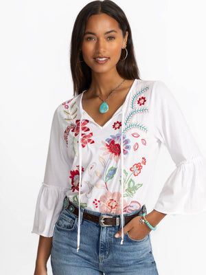 Johnny Was Ruffle Sleeve T-Shirt