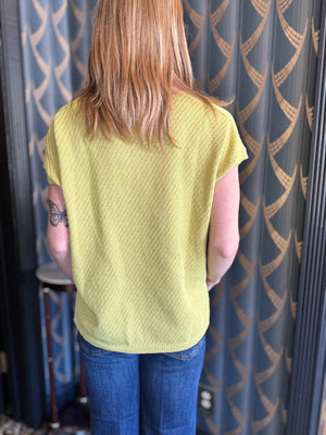 Tribal Slit V-Neck Extended Shoulder Sweater
