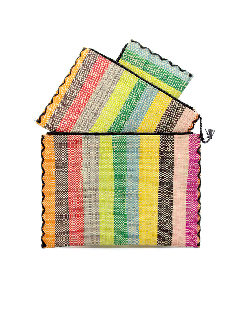 Zippered Straw Clutch Bags