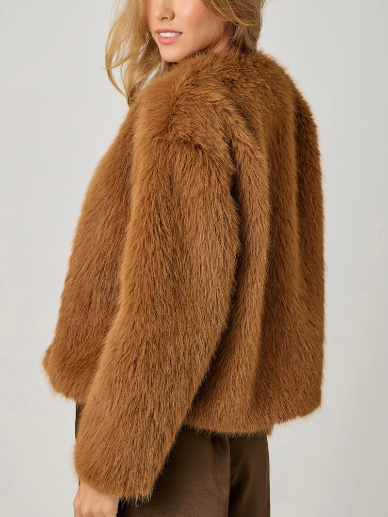 Faux Fur Open Jacket