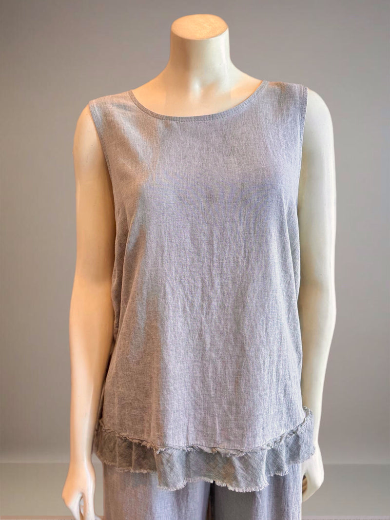 Raw Edge Linen Tank