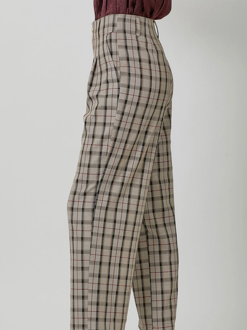 Plaid Wide Leg Pant