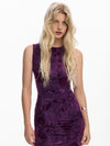 Desigual cereza purple velvet dress