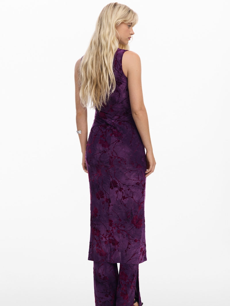 Desigual cereza purple velvet dress