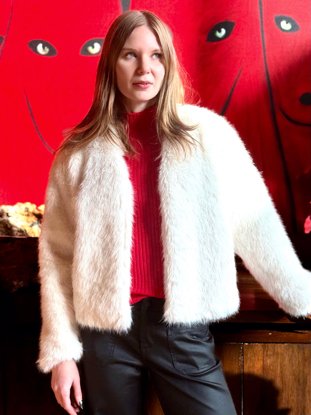 Faux Fur White Jacket