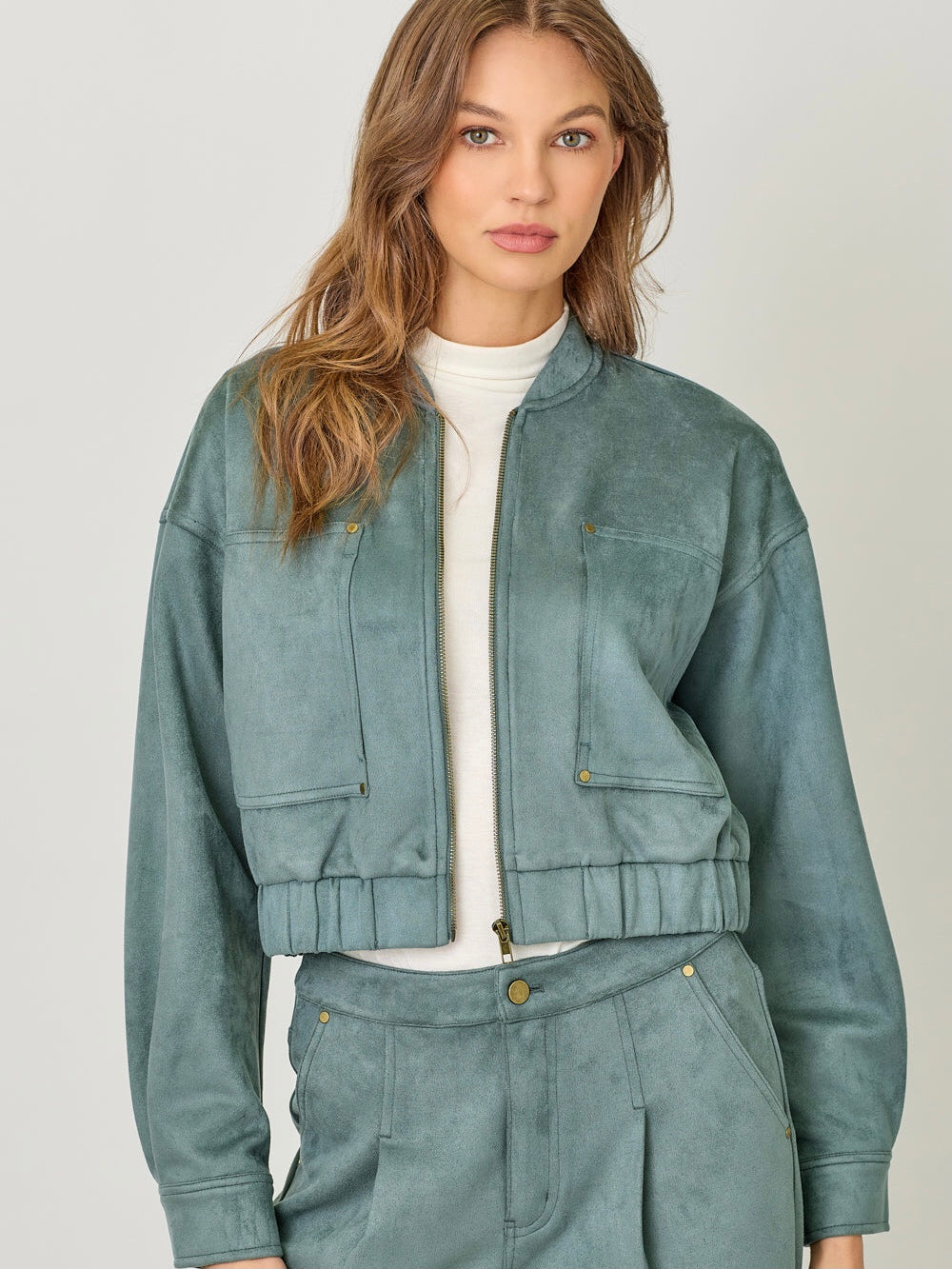 Suede Bomber Jacket
