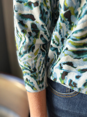 Tribal Soft Yarn 3/4 Sleeve Sweater