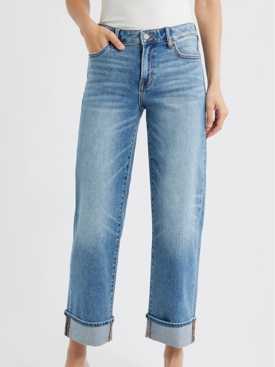Hidden Ella Mid-Rise Wide Straight Jean