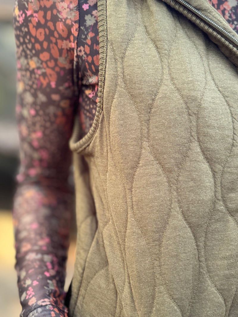 Tribal Hooded Zip-Front Vest