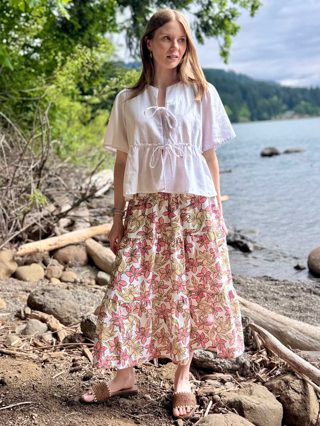 Johnny Was Miraze Shift Linen Field Dress Johnny Was Miraze Shift Linen Field Dress