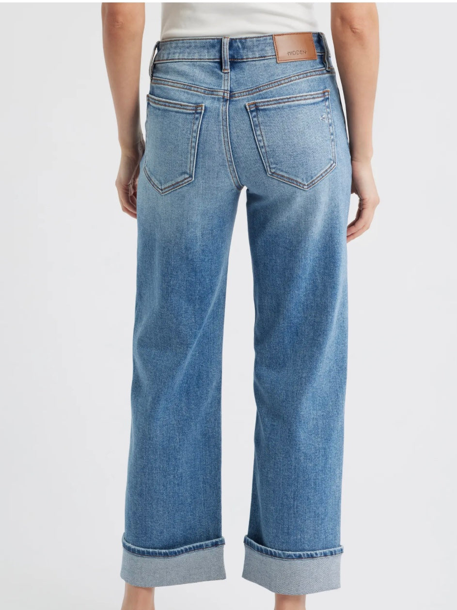 Hidden Ella Mid-Rise Wide Straight Jean