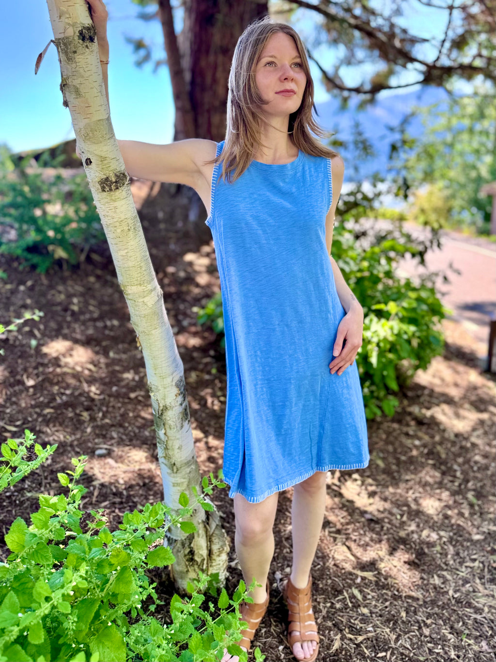 Rae Tank Dress with Stitching