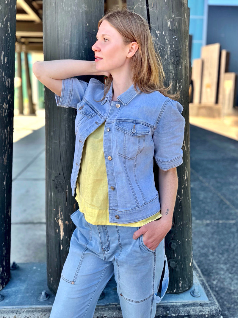 Elbow Sleeve Denim Jacket