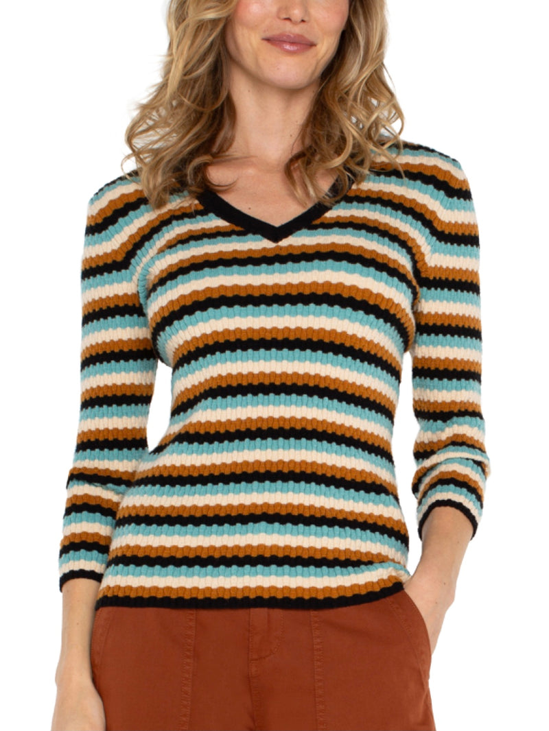 Striped V-Neck Sweater