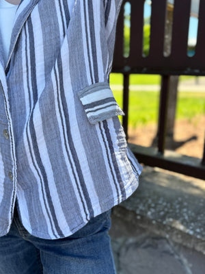 Black White Stripe Jacket