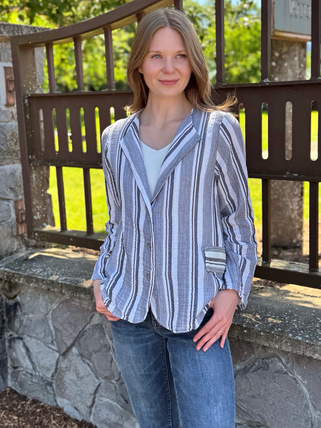 Black White Stripe Jacket