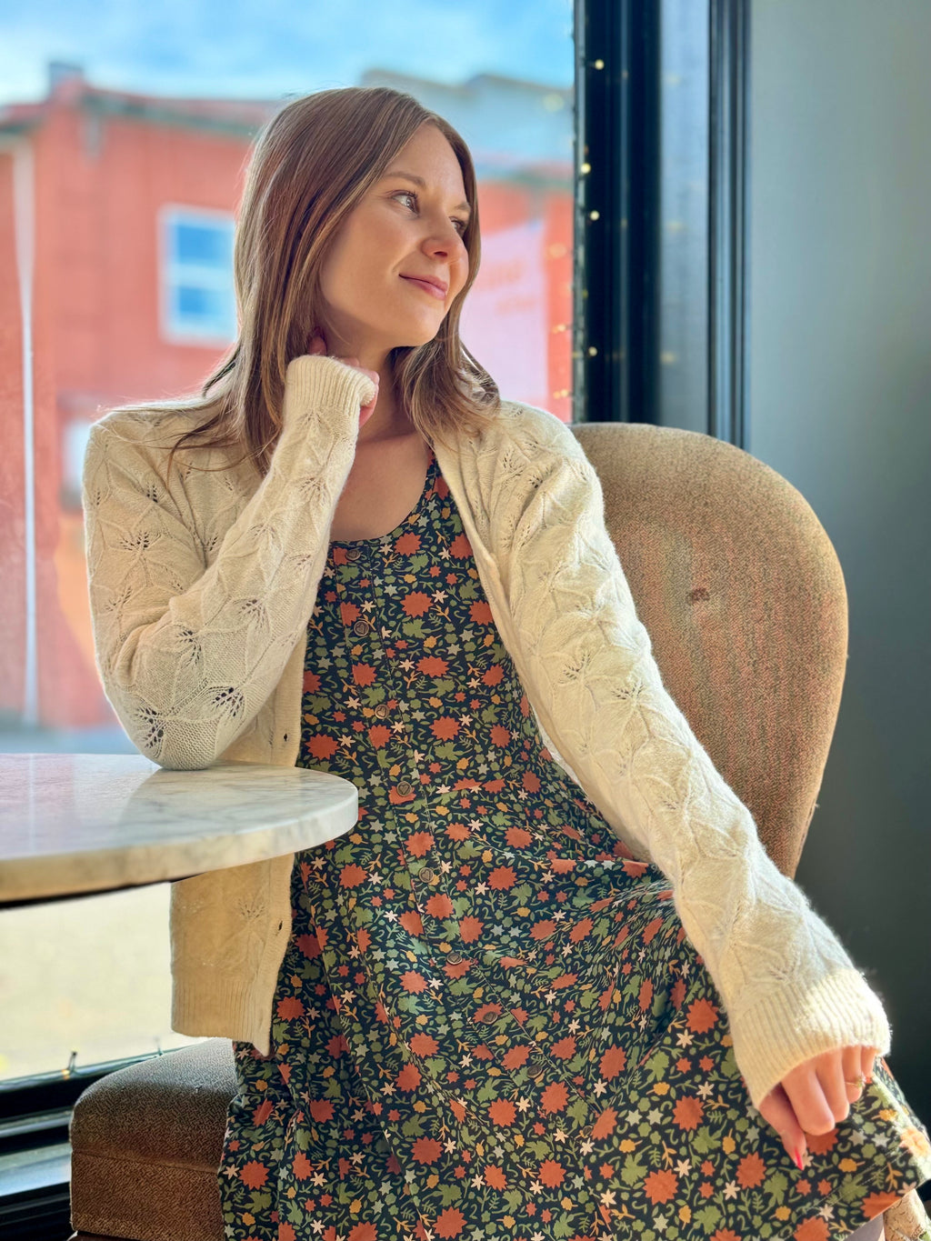 Cream Knitted Cardigan