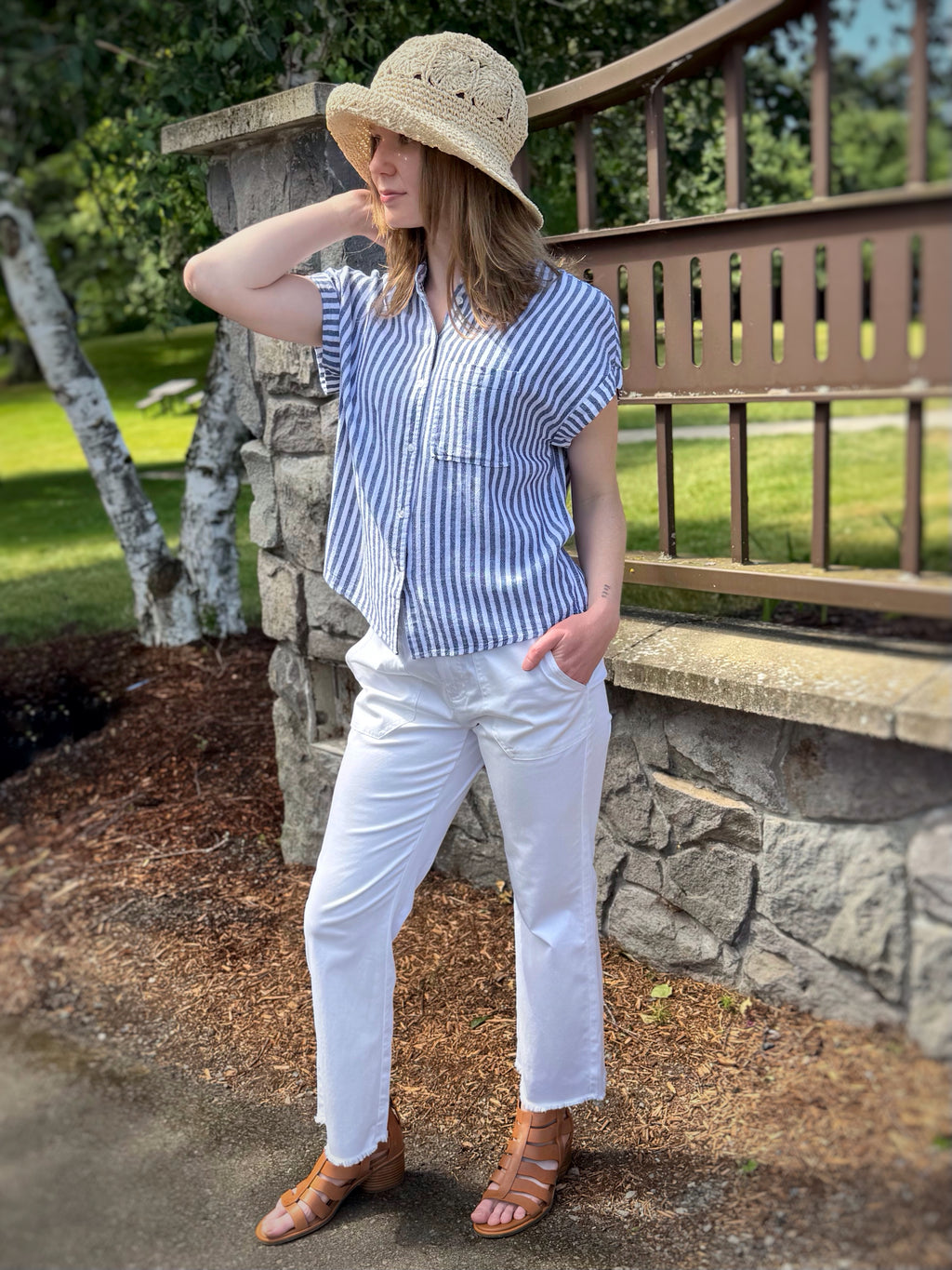 Linda Striped Button Up