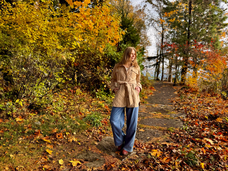 Mixed Media Button Jacket