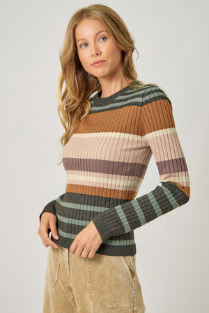 Color Block Striped Sweater