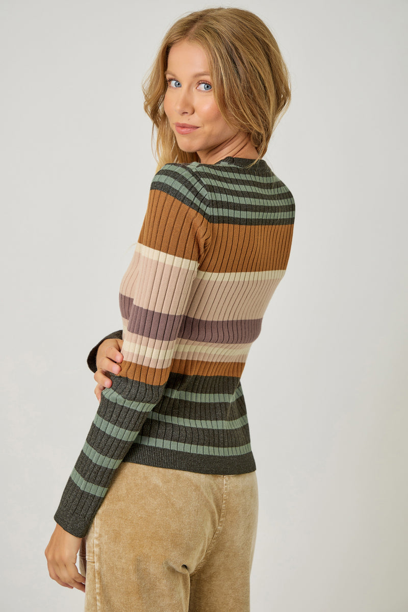Color Block Striped Sweater