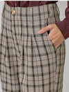 Plaid Wide Leg Pant