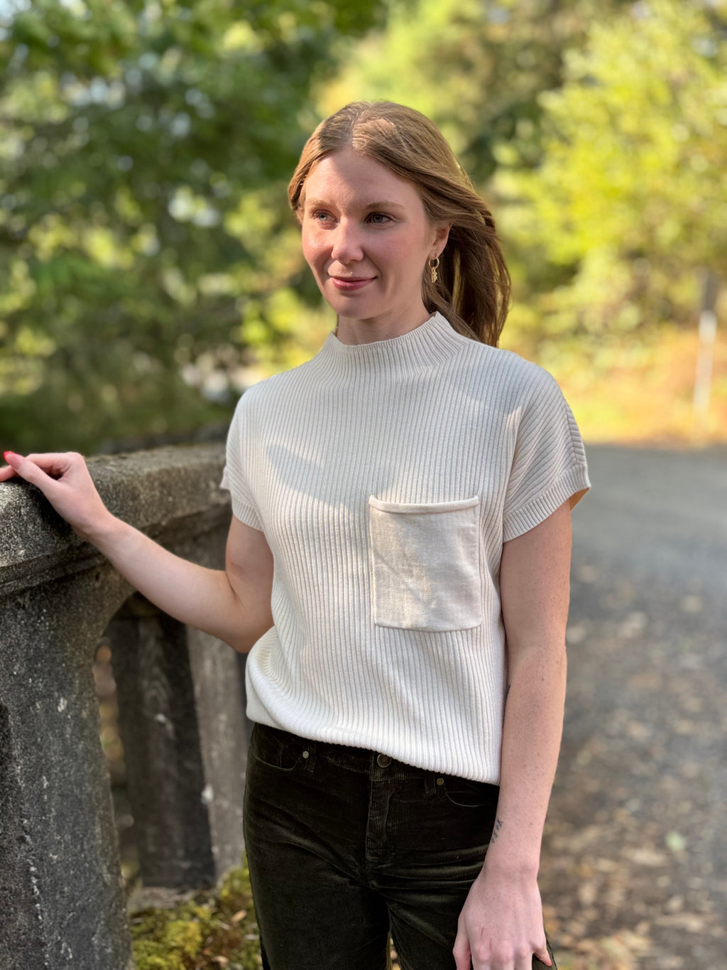 Ava Cotton Mock Neck Sweater