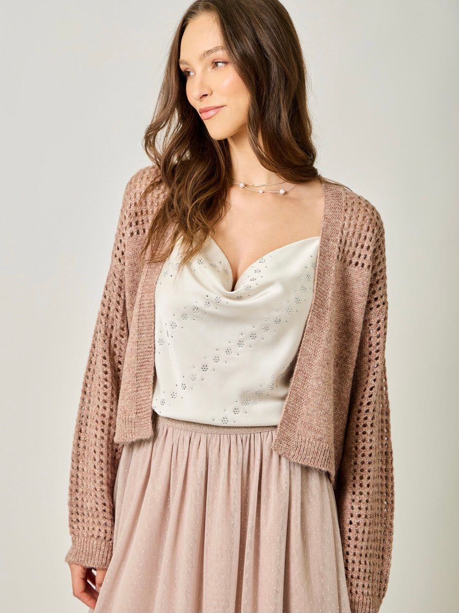 Metallic Sweater Cardigan