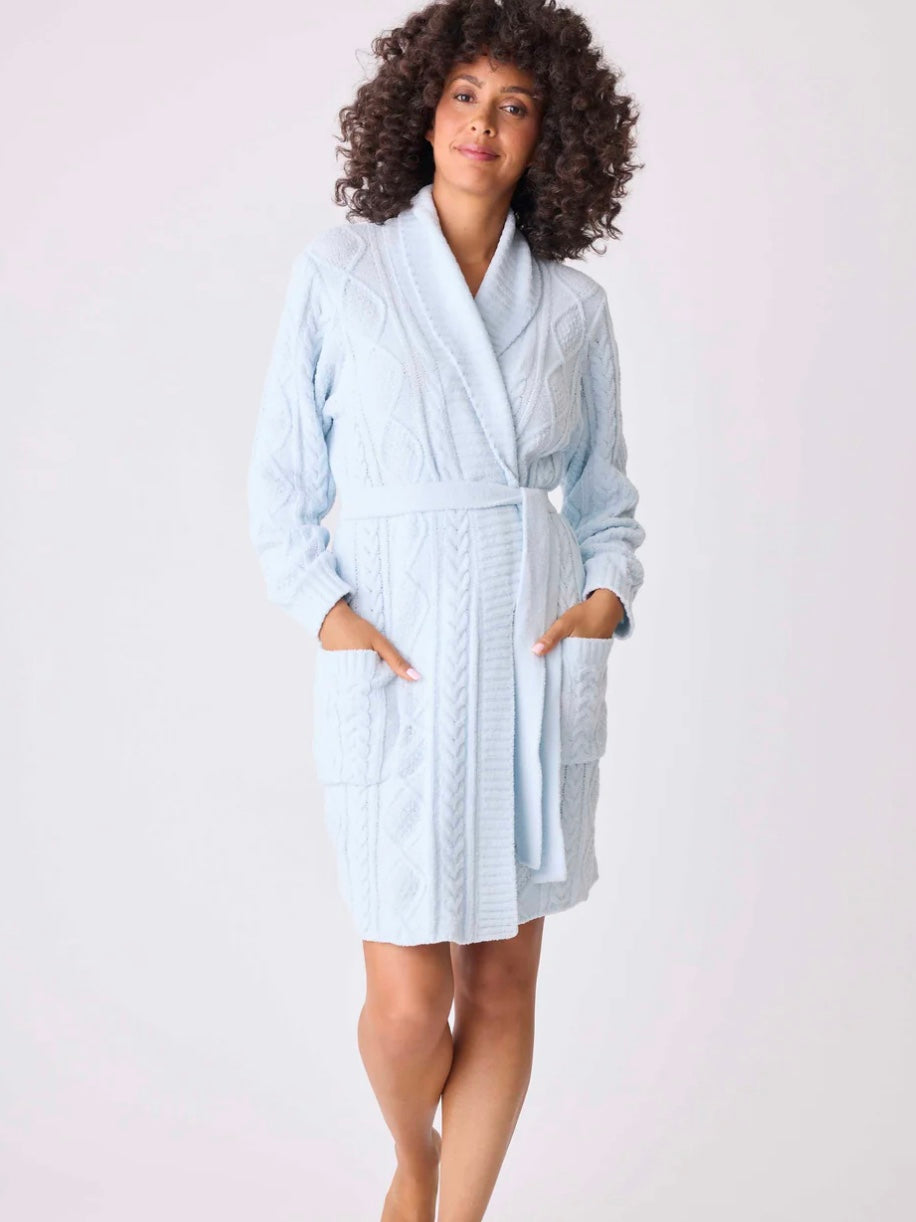 PJ Salvage Chenille Cozy Cable Shawl Collar Robe