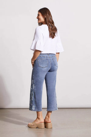 Sophia Wide Crop Jeans W/ Side embellishment