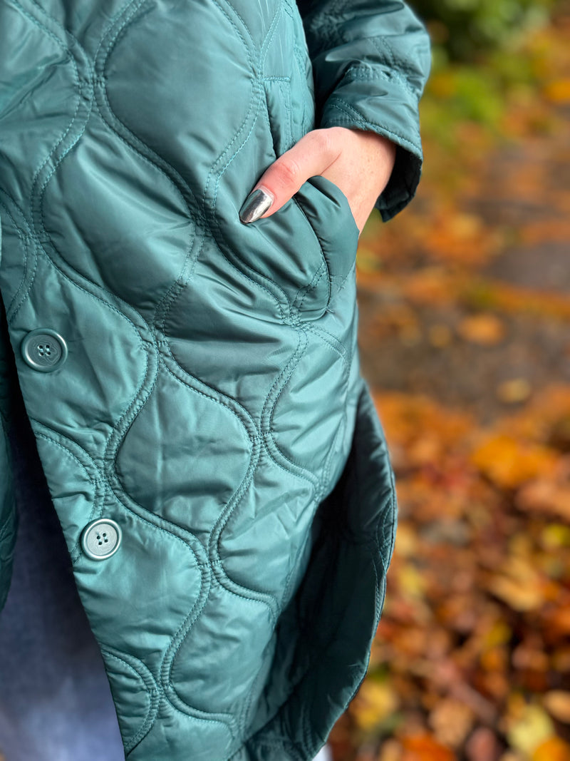 Tribal Teal Quilted Jacket