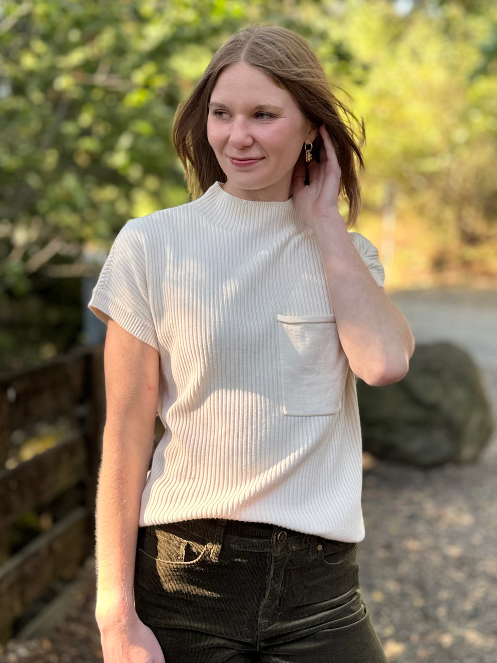 Ava Cotton Mock Neck Sweater