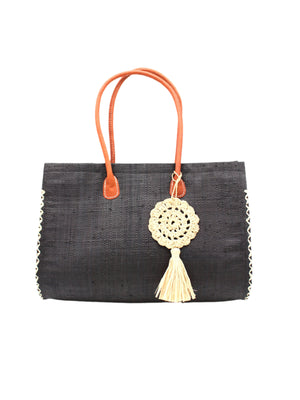 Monte Carlo Big Straw Beach Bag with Dreamcatcher Tassel