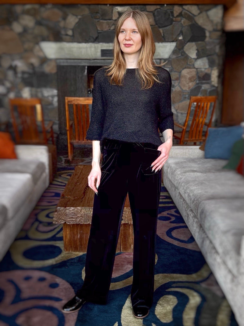 Black Holiday Shimmer Top