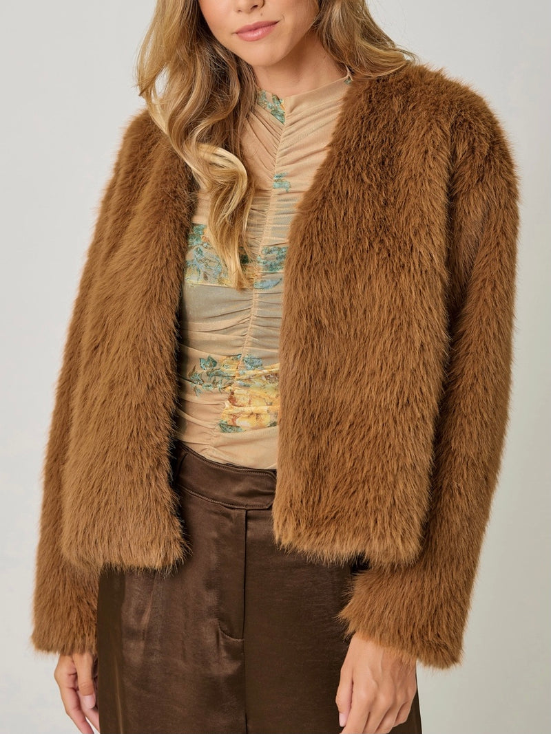 Faux Fur Open Jacket