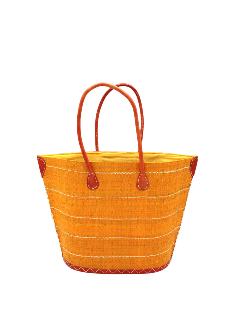 Santa Cruz Pinstripes Small Straw Tote Bag