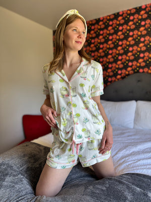 PJ Salvage Top and Headband Lime Set