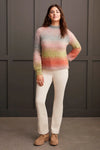 Ombre Boucle Mock Neck Sweater