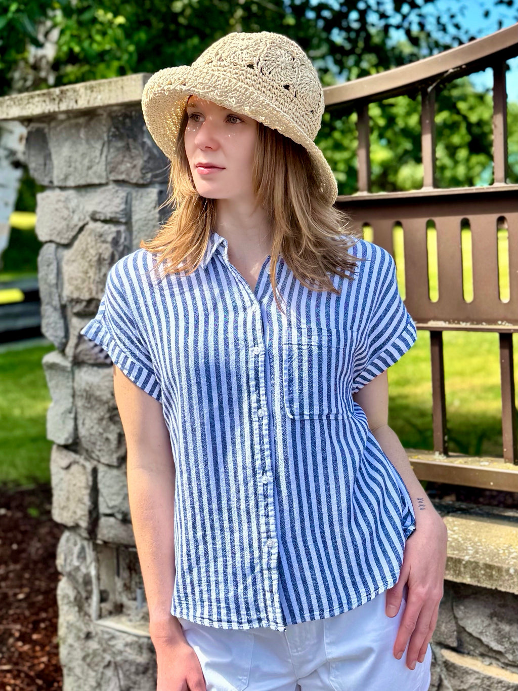 Linda Striped Button Up