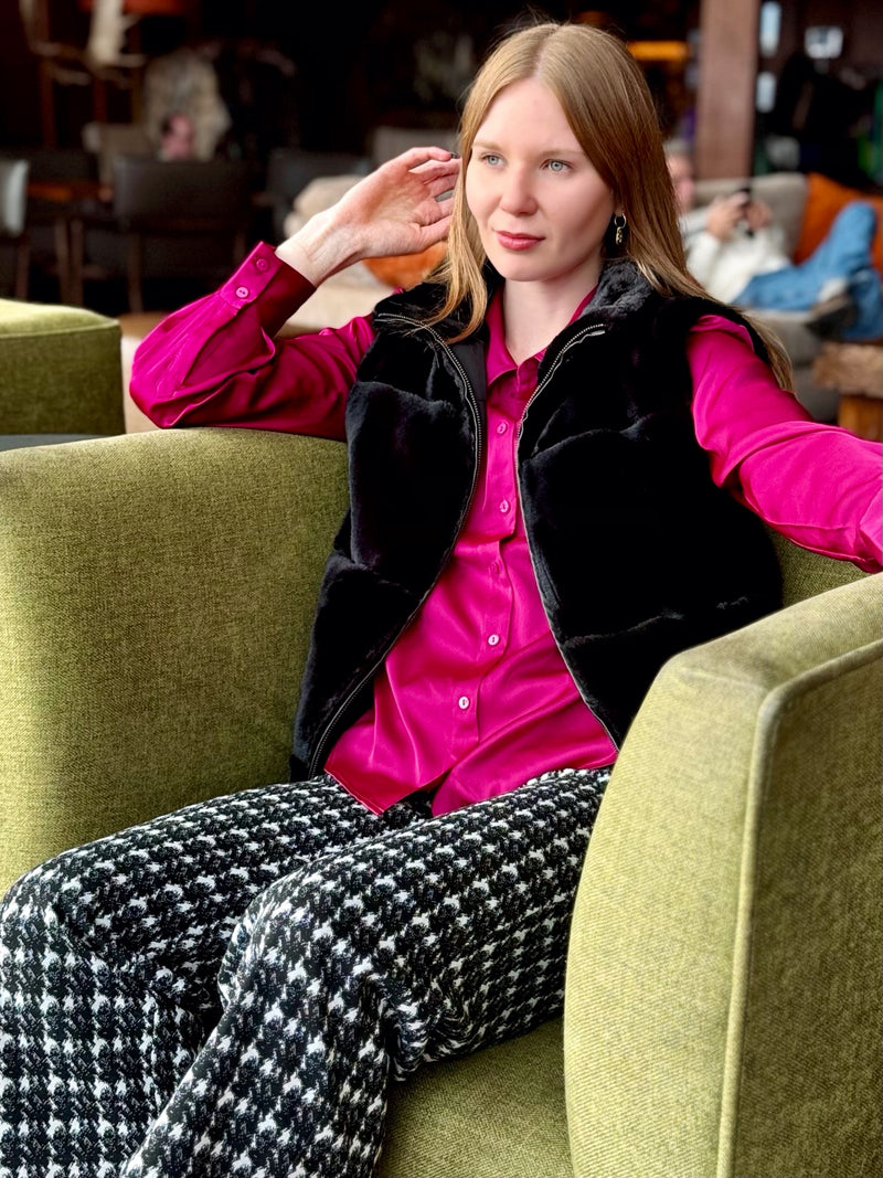 Fur Vest Reversible w/ Pockets