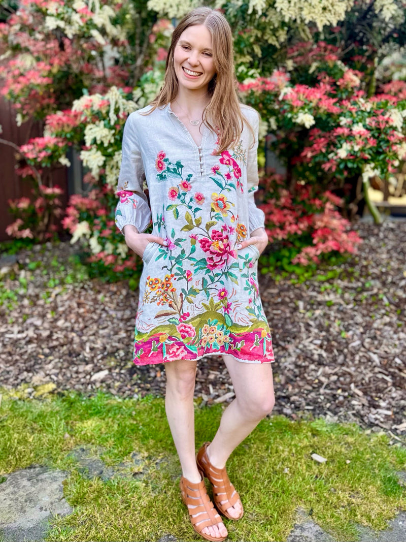 Johnny Was Miraze Shift Linen Field Dress