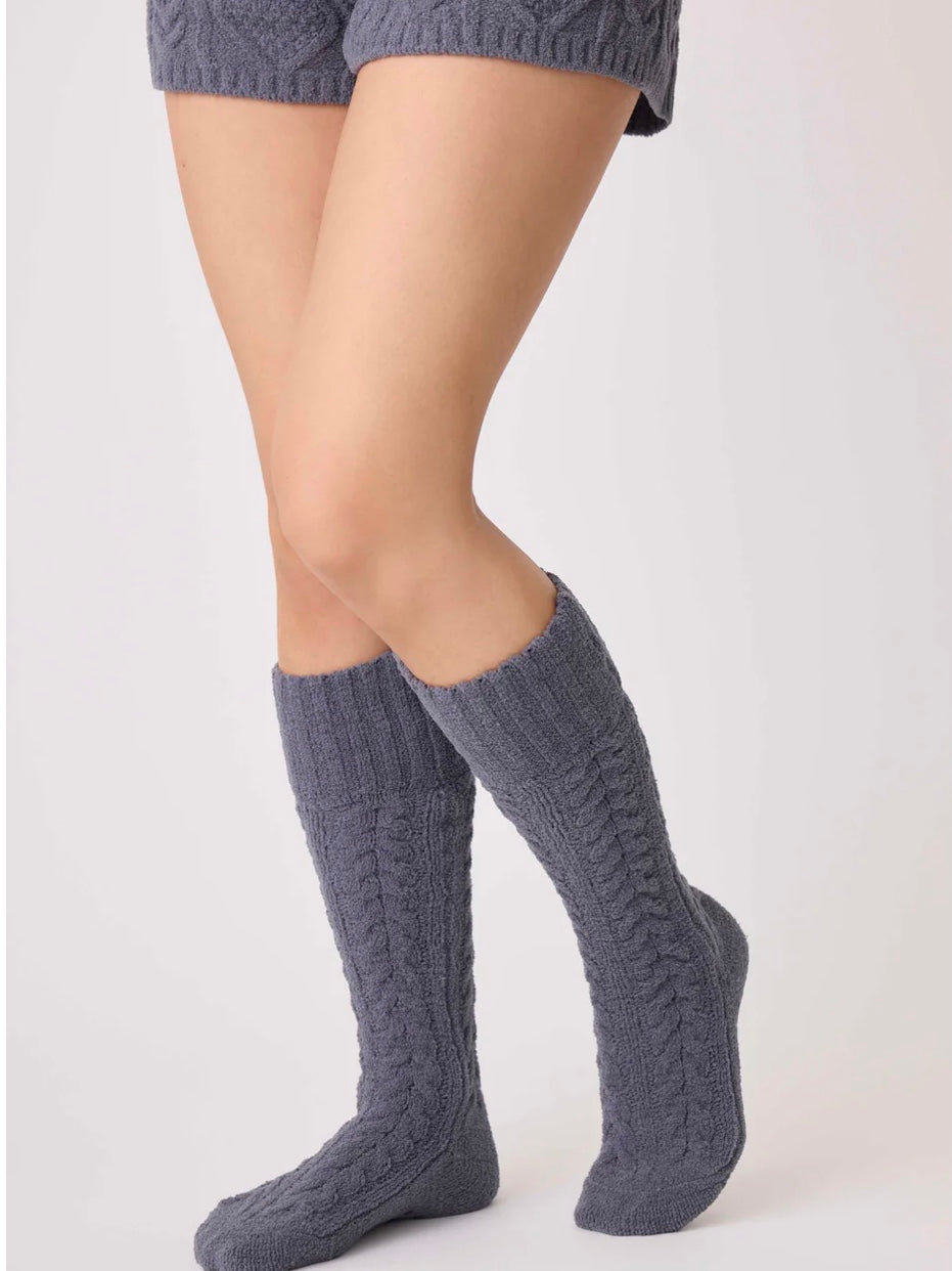 PJ Salvage Chenille Cozy Cable Knee Socks