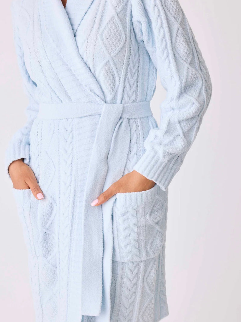 PJ Salvage Chenille Cozy Cable Shawl Collar Robe