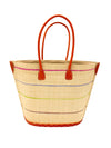 Santa Cruz Pinstripes Small Straw Tote Bag