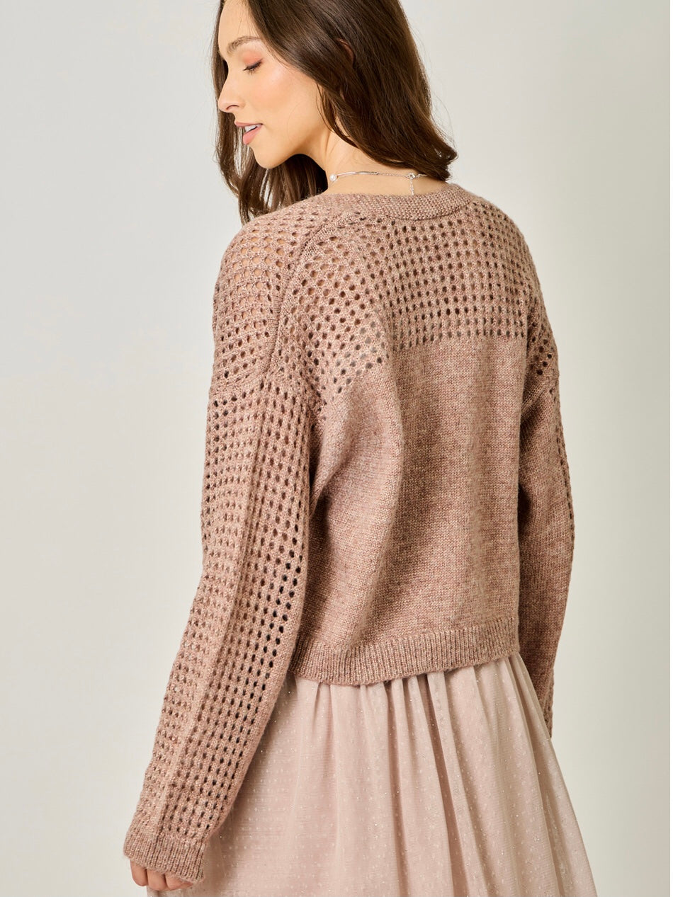 Metallic Sweater Cardigan