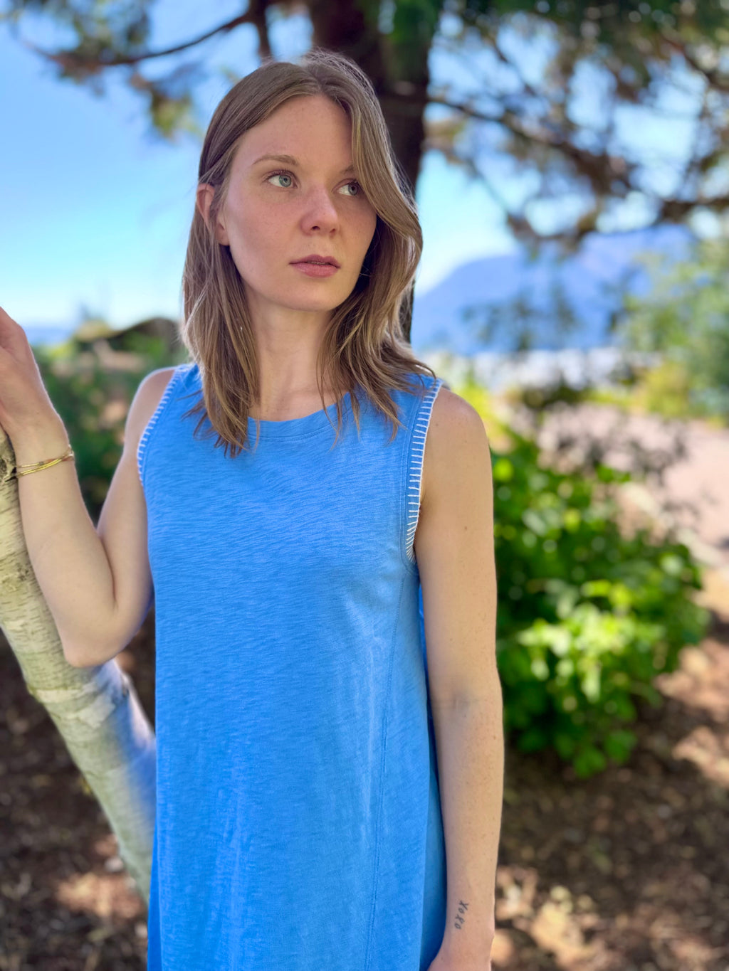 Rae Tank Dress with Stitching