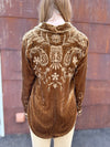 Johnny Was Velvet Relaxed Seamed Shirt