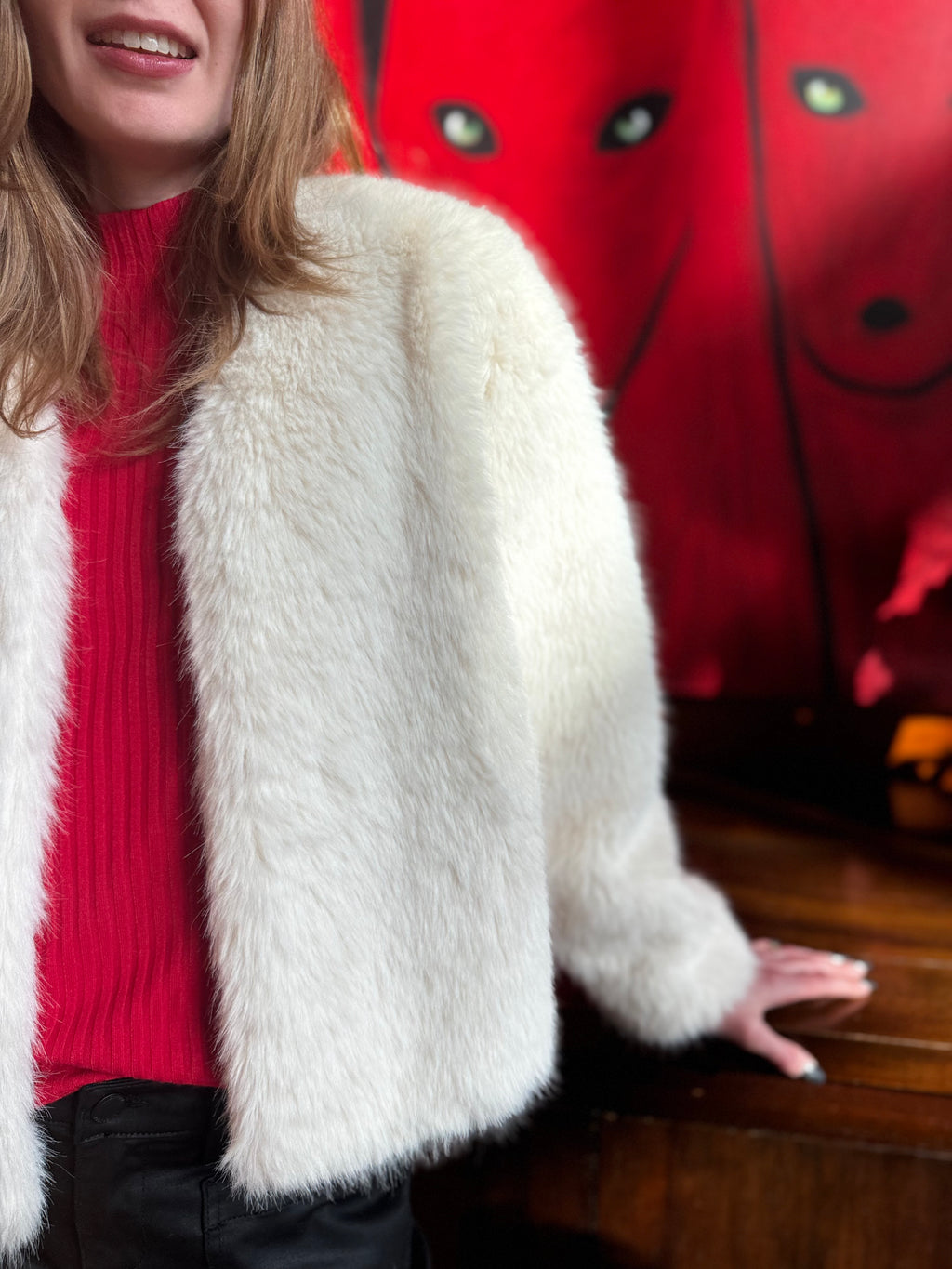 Faux Fur White Jacket