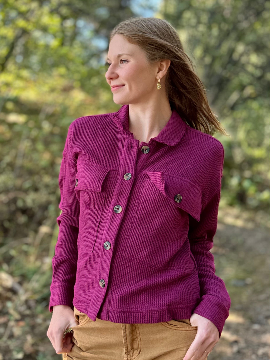 Plum Wine Crop Shacket