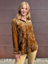 Johnny Was Velvet Relaxed Seamed Shirt